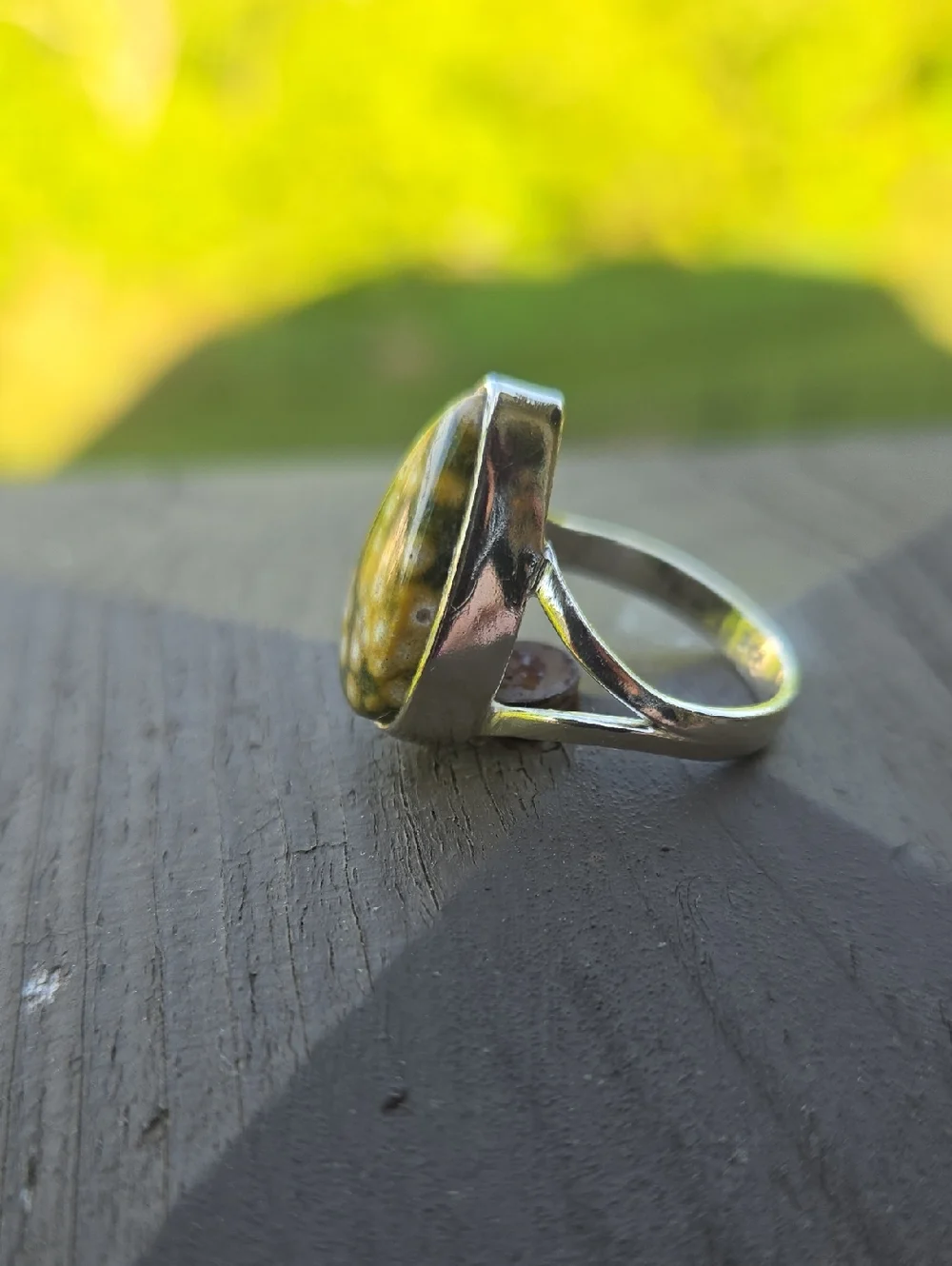 Ocean Jasper Solid Sterling Silver Ring